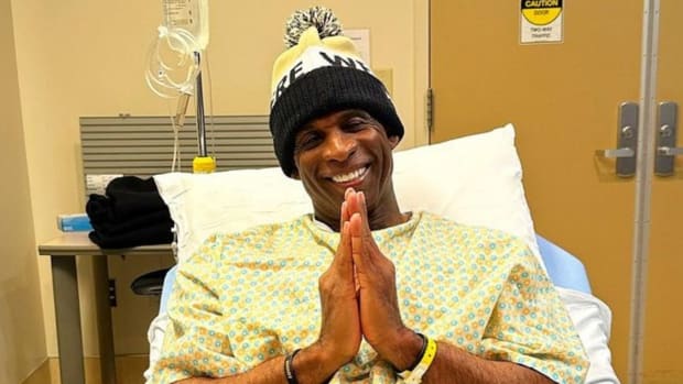 Deion Sanders getting ready for colonoscopy at UC Health